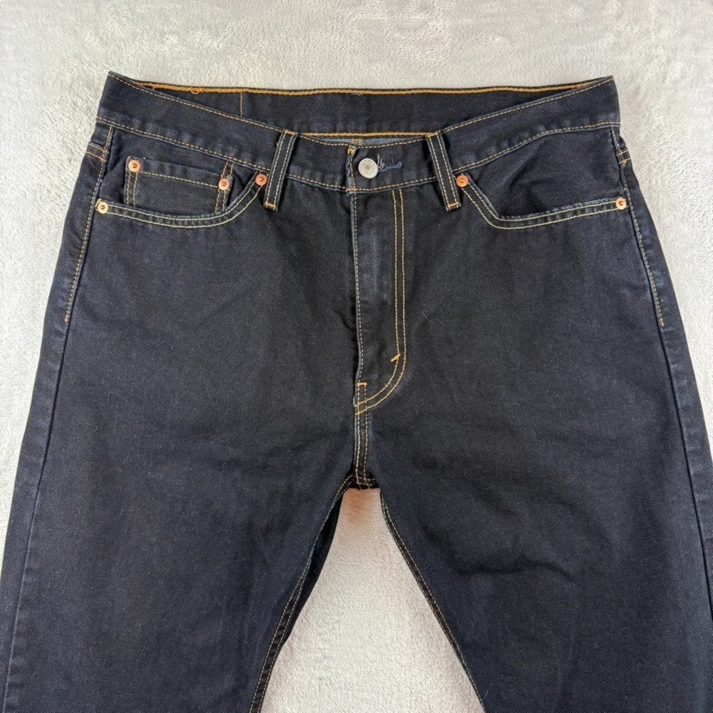 Levis 513 Jeans Mens 34x30 Black Slim Straight American Stretch Dark Wash Denim